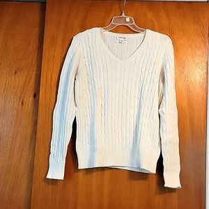 St. John's Bay, Large, Off-white, v-neck sweater